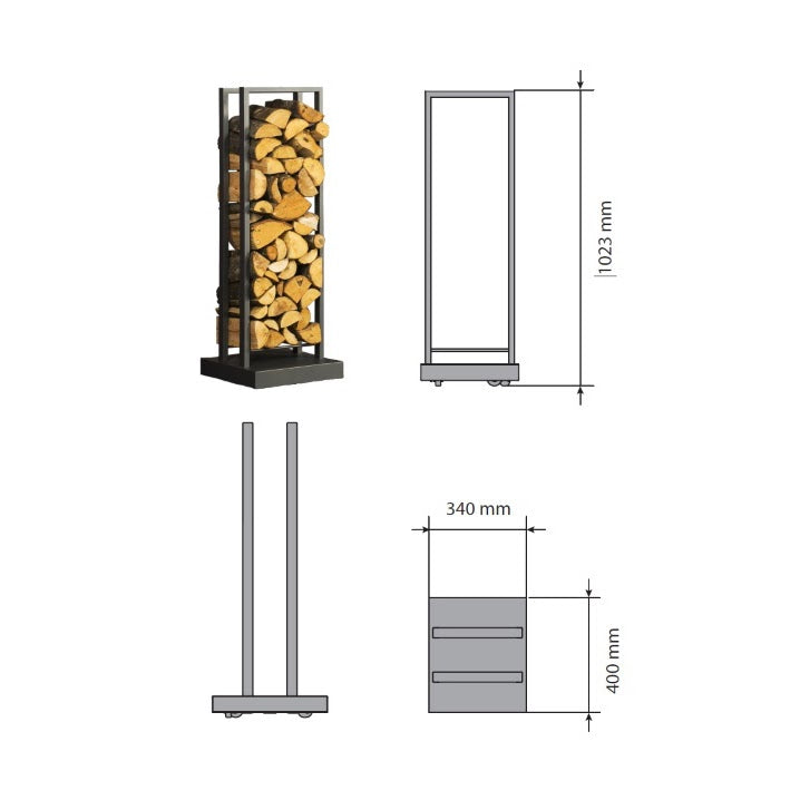 Chariot à bûches Stûv 40cm