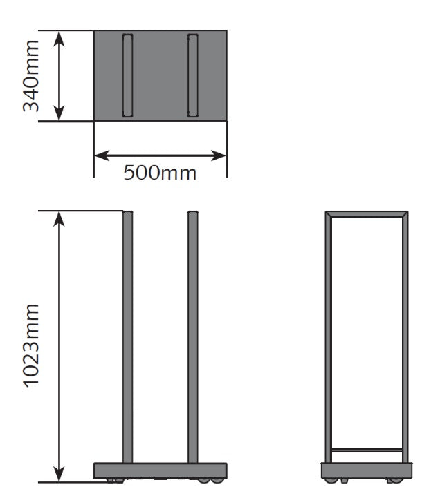 Chariot à bûches Stûv gris 50cm